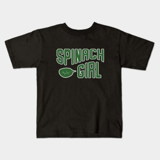 Veggie Spinach Girl Green Fan Kids T-Shirt